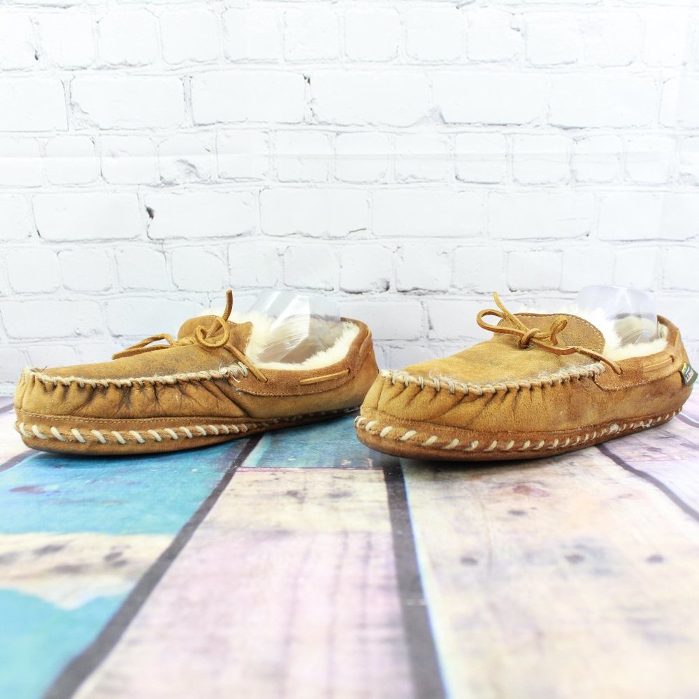 LL Bean Shearling Lined Wicked Good Moc Size 14 M - Picture 2 of 9